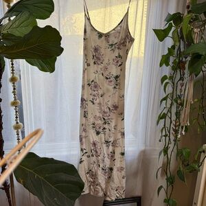 Volcom 90s styles, skater girl slip dress, midi length